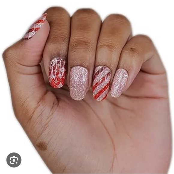 *Retired* Color Street: Wrap It Up | Christmas Holiday Gold Red Metallic Stripes - Picture 13 of 15